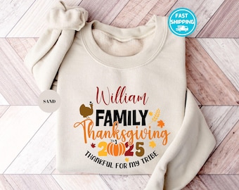Custom Family Thanksgiving 2024 Sweatshirt: Personalized Dinner Shirt