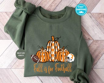 TN, Fall is for Football Sweatshirt, Tennessee Game Day T-Shir Sweater, Trendy Fall Pumpkin Tee for College Football