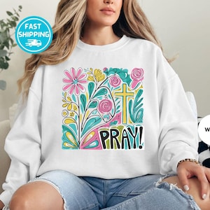 Felpa con cappuccio floreale: felpa con cappuccio ispirata alla fede cristiana boho