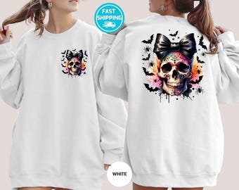 Sudadera de esqueleto de Halloween, suéter de calavera de Halloween, sudadera con capucha de temporada espeluznante, sudadera con capucha coqueta