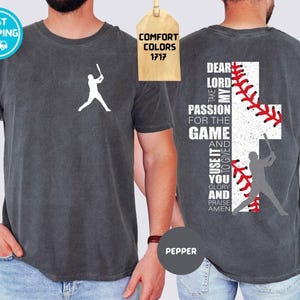 Comfort Colors® Baseball Dad Shirt, Christian Sports Tee, Dear Lord Baseball Prayer T-shirt