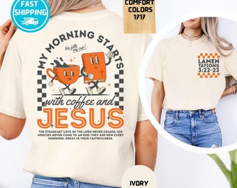 Komfortfärger Kaffe och Jesus-skjorta: Retro kristen t-shirt