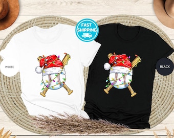 Baseball Christmas T-Shirt: Santa Sports Design
