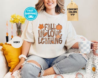 Lerarenshirt herfst: comfortabele kleuren back To School Thanksgiving-T-shirt