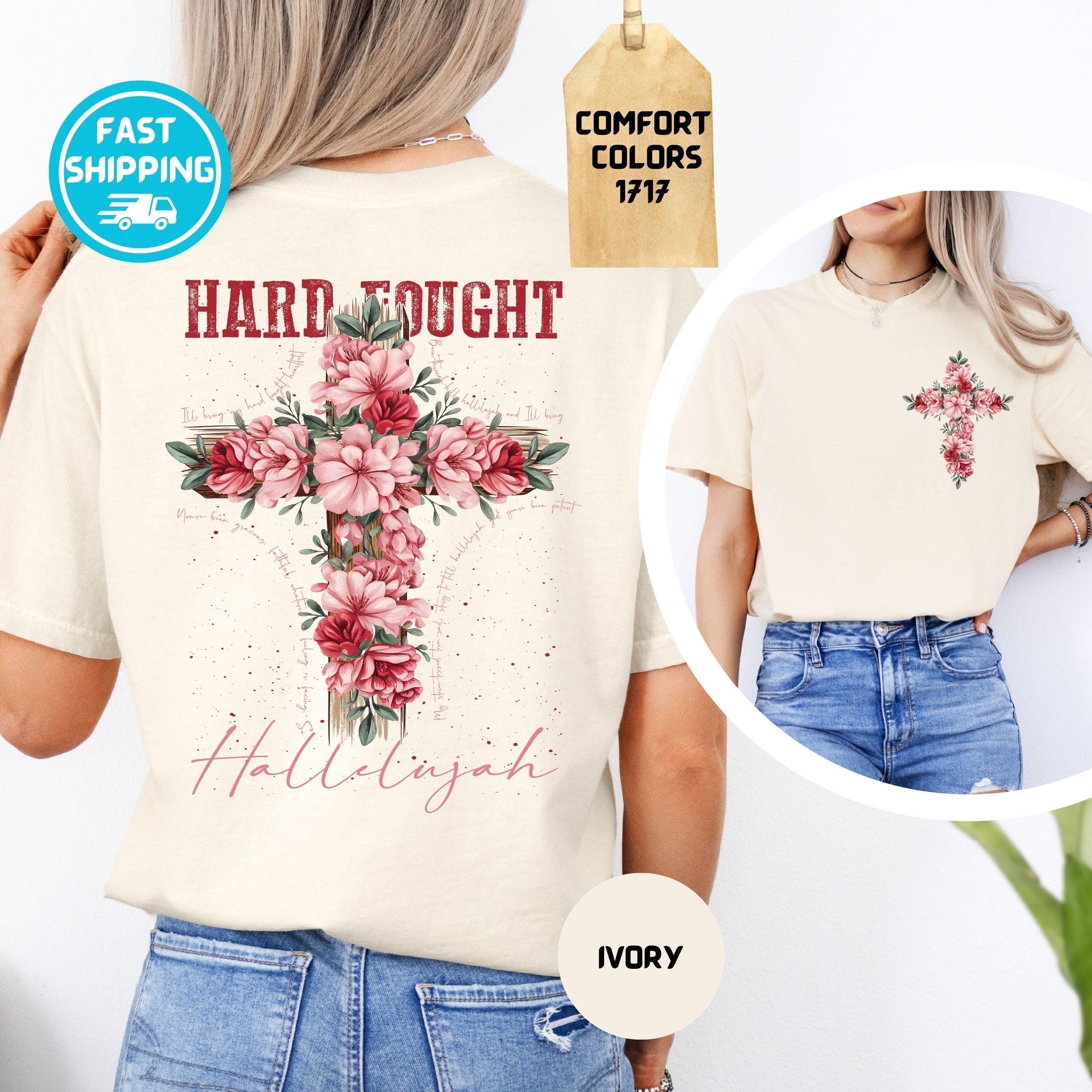 コンフォートカラーズ フローラルクロスTシャツ：クリスチャンハレルヤ 