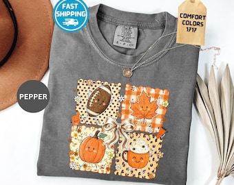 Comfort Colors Fall Football Coquette Shirt, Tis The Season T-Shirt, Autumn Game Day Bow Gift