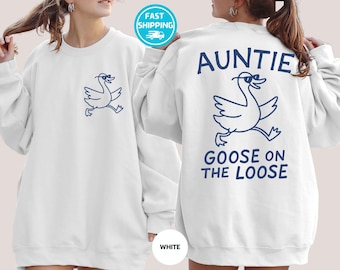 Bluza z napisem „Ciocia Gęś”: zabawny prezent dla cioci w stylu retro