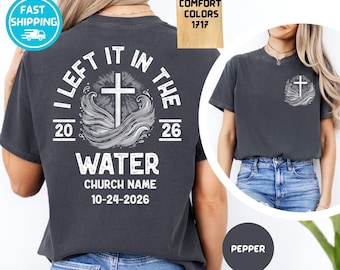 Comfort Colors Christian Cross Shirt: Custom Church Name, Baptism Tee