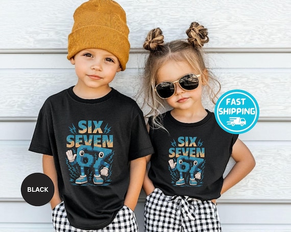 Six Seven Brainrot Italian Shirt, Pixel Cartoon Character, Gamer Humor Graphic Tee, Kids Gaming