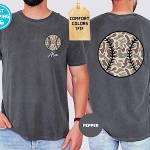 Comfort Colors Camo Baseball T-Shirt: Custom Sports Team Tee