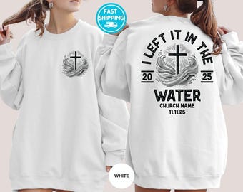 Custom Church Name Cross Sweatshirt: Christian Faith Hoodie