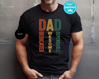 Retro Dad Shirt, engagiertes fantastisches zuverlässiges Dad Shirt, Papa Leben Shirt, Vatertagsgeschenk, Vater Pullover, Papa Geschenk T-Shirt, neuer Papa Sweatshirt