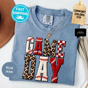 Comfort Colors® Faux Yarn Game Day Baseball Shirt, Baseball Season T-shirt, Sports Mom Tee, Not Embroidery