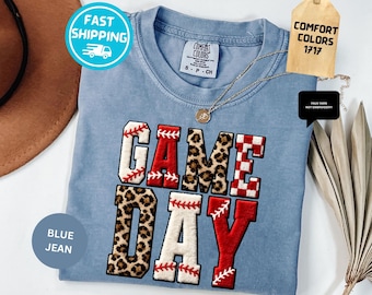Comfort Colors® Faux Yarn Game Day Baseball Shirt, Baseball Season T-shirt, Sports Mom Tee, Not Embroidery
