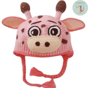 Giraffe Hat Pattern Crochet. For Parents Crochet. For Kids Crochet. Animal Crochet