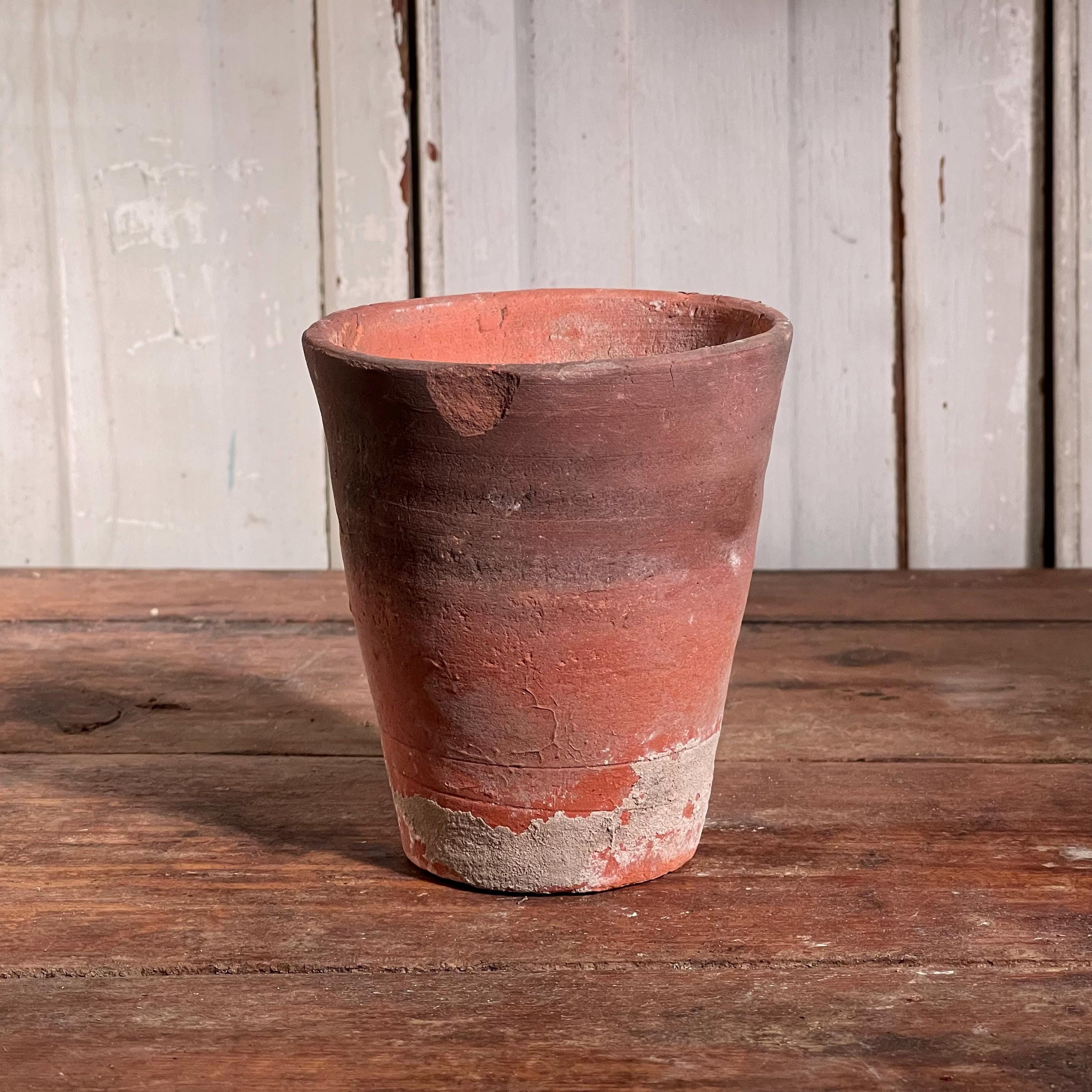 Antique English terracotta Flowerpot 3 7/8" diameter