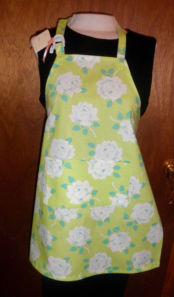 Simply Sheila Young Girls Cotton Apron Lime Green White Green - Etsy
