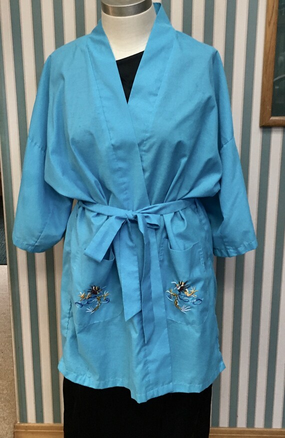 Vintage 1960's Daffodil Kimono blue size L