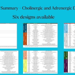 Farmakologisk anteckning Läkemedelssammanfattning Studieguide Enkel memorering om kolinerga och adrenerga läkemedel Examensförberedelse Apotek Medicinsk Sjuksköterskestudent