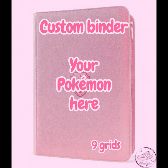 cute pokemon card binder 9 grids zip customized Pokémon - Binder Pokémon Custom Pokemon Card Binder - Etsy