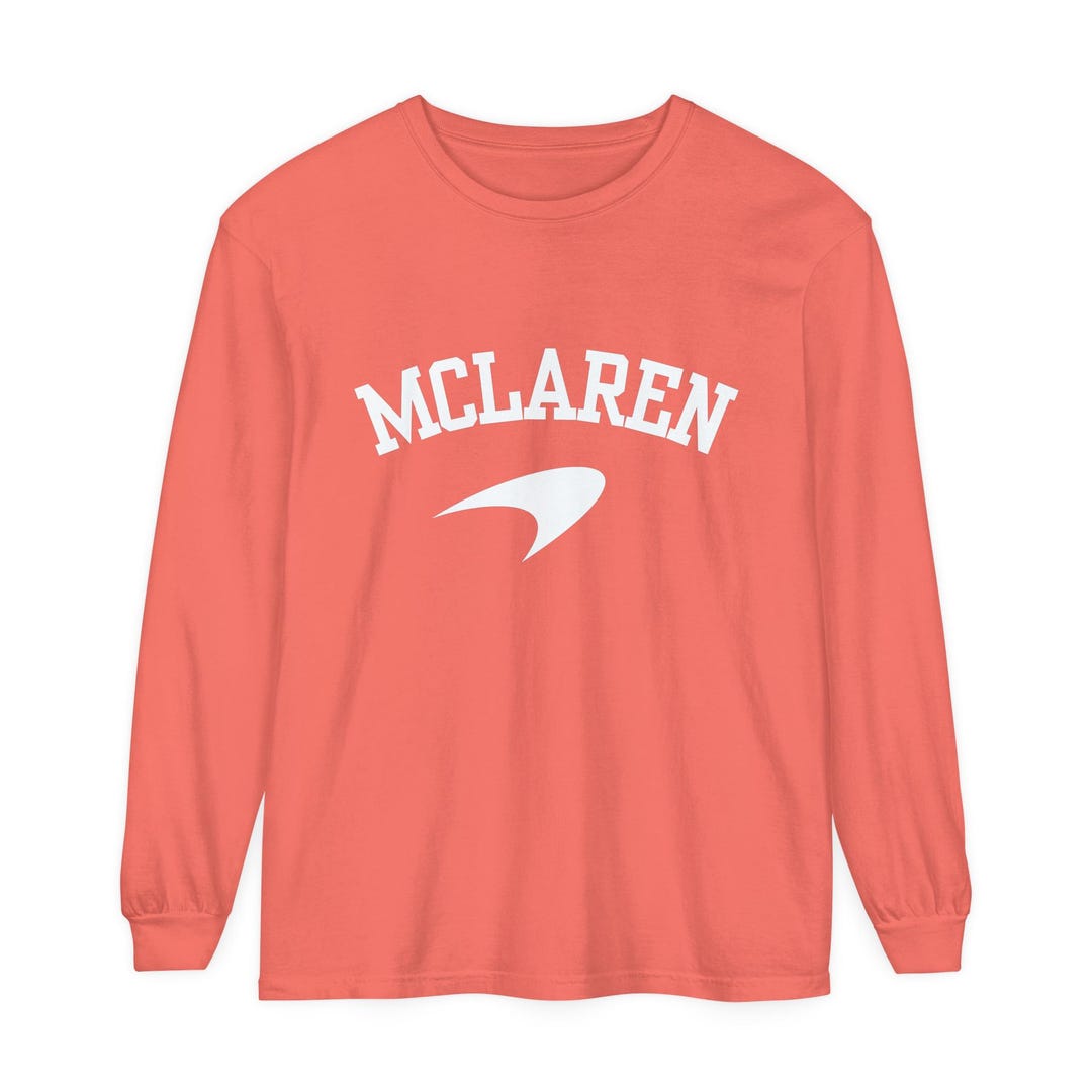 Mclaren F1 Garment-dyed Long-sleeve Shirt Papaya Turquoise - Etsy