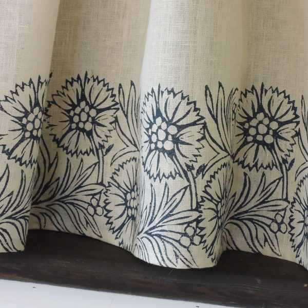 Dianthus botanical linen kitchen home decor cafe curtains