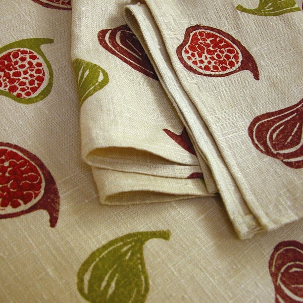 Fig Toss Linen Tea Towels set of 3