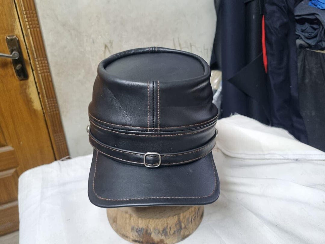 Leather Cap - Finest Soft Real Leather Muir Cap Peaked Cap With Chain ...