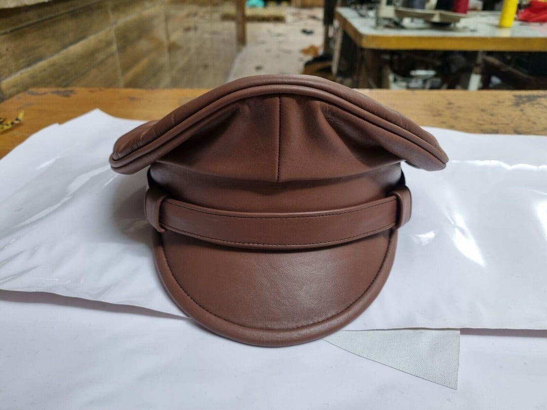 Brown Leather Cap - Finest Soft Real Leather Biker ,muir Cap Us Hat in ...