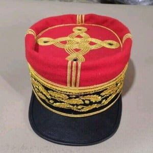 Superb French Kepi Bullion Hand Embroidered .... ALL SIZES AVAILABLE