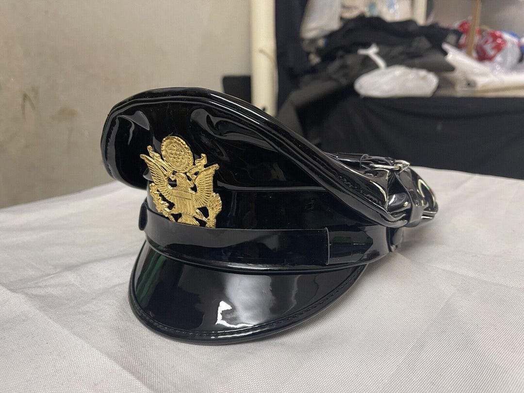 Leather Biker Cap - Finest Soft Shinny PVC Muir Cap Peaked Cap Biker ...