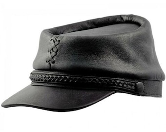 Leather Cap - American Civil War Kepi leather cap, extraordinary craftsmanship
