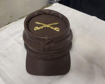 Leather Cap - American Civil War Kepi leather cap, extraordinary craftsmanship.