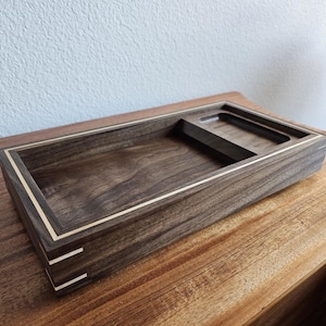 Valet Tray/Dump Tray, Handmade Walnut Tray