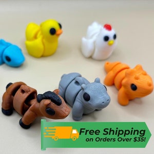 Mini Animal Fidget Toys - Keychainable Sensory Toys for Halloween Trick or Treat, Birthdays & Holidays | Stress Relief Gifts for Kids|Adults
