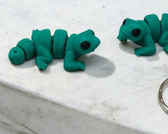 Mini Lizard Fidget Toy: 3D Printed Keychain, Stress Relief