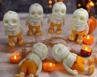 Articulated Skeleton Fidget Toy: Halloween Stress Relief, Keychain Option