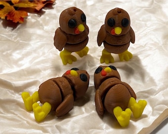 Cute Mini Turkey Fidget-Keychainable|Stocking Stuffer|Party Favor|Stress Relief Sensory Toy|Thanksgiving, Holiday Gift for Kids|Teen|Adult