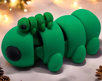 Jumbo Caterpillar Wiggly Toy - Perfect Christmas Gift | Cute and Fun Stocking Stuffer for Kids, Teen, Adults, Caterpillar Lovers