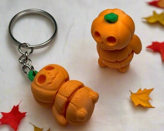 3D Printed Pumpkin Fidget Toy: Keychain Fall Decor