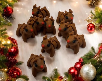 Mini Reindeer Fidget Toy: Keychain Christmas Stocking Stuffer