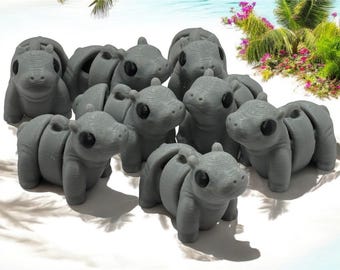 Mini Hippo Fidget Toy: Keychain Stress Relief, Stocking Stuffer
