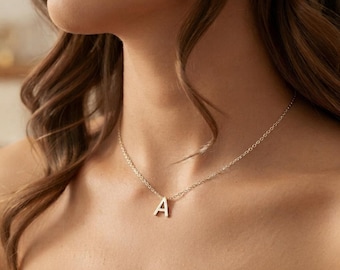 Collier prénom personnalisé pour femme, collier lettre initiale en or, pendentif lettre personnalisé, collier initial délicat personnalisé
