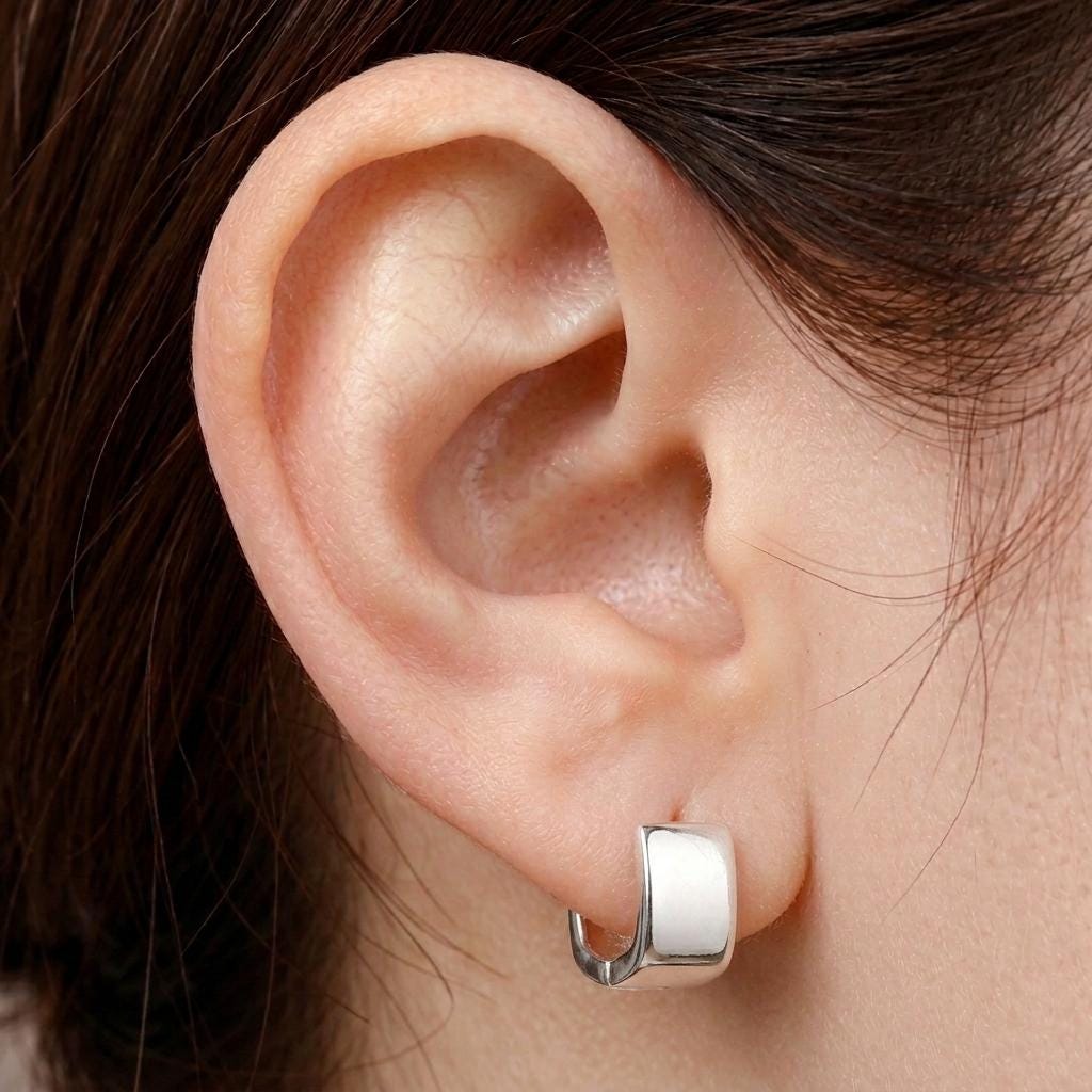 925 Sterling Silver Small Square Huggie Hoop Earrings Gold Plated…