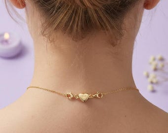 Fecho magnético em forma de coração dourado para colar | Fecho duplo tipo lagosta em prata de lei | Conector magnético forte para colares e pulseiras