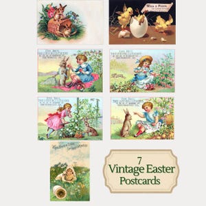 Vintage Easter Postcards | Antique Bunny, Chick & Spring Cards | Collectible Ephemera