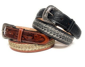 Vintage John Galliano Black Leather Belt With Jeweled JG Buckle
