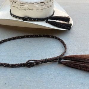 Horse Hair Braided Western Hat Band, Horse Hair Tassels Adjustable Cowboy Rodeo Western Hat band Decoration