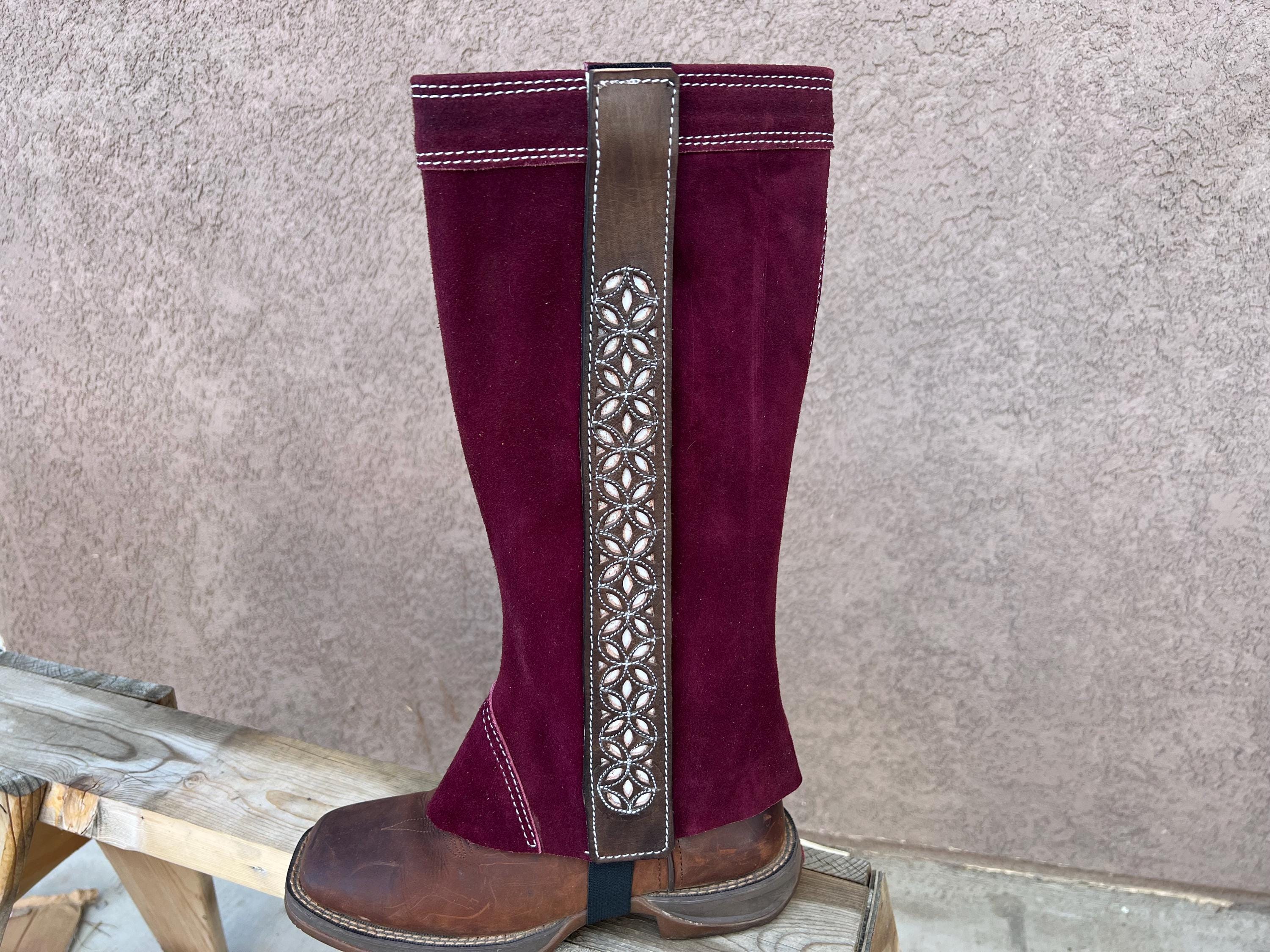 SADDLE HORSE RIDING SHORT CHAPS, POLAINAS CHARRAS. COWBOY CHAPS. CHARRO GEAR