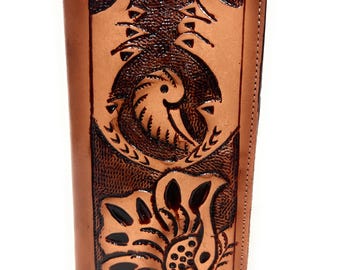 Handcrafted Leather Cowboy Wallet: Western Rodeo Bifold